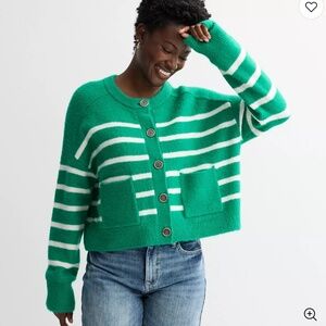 Boxy Button Front Cardigan